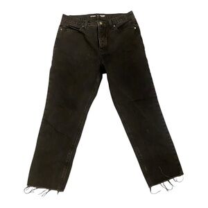 Old navy ski hi straight black raw hem straight leg jeans size 14